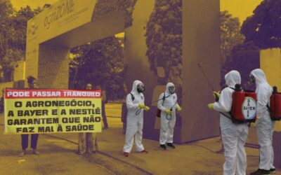 Ativistas “pulverizam” entrada da Agrizone em protesto contra agrotóxicos no Cerrado