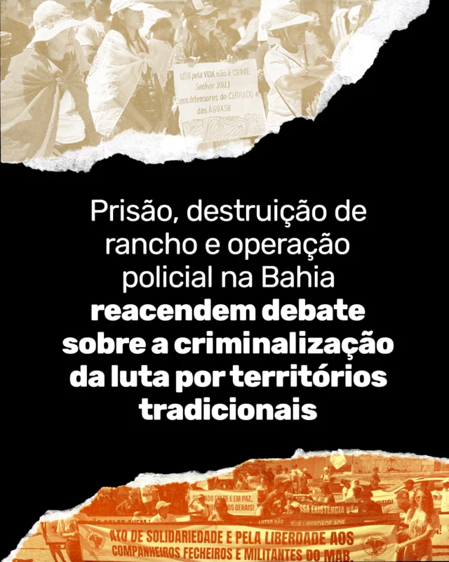 🚨 A violência contra comunidades tradicionais de fundo e fecho de pasto do Oeste da Bahia se acirrou nos últimos dias. 

Na segunda-feira passada (19), as comunidades de Brejo Verde e Aparecida do Oeste, localizadas em Correntina, amanheceram com a presença das polícias civil e militar. Os agentes arrombaram casas sem apresentar mandados ou dar explicações, segundo moradores. Dias antes, um rancho foi incendiado em Brejo Verde. 

No dia 16, dois moradores da comunidade Brejo Verde, Solange Moreira Barreto e Silva  e seu esposo, Vanderlei Moreira e Silva, foram presos durante viagem de férias ao Rio de Janeiro. “A região é marcada por um histórico conflito fundiário. Essas prisões são políticas, ocorridas no seio desses conflitos”, diz Juliana de Athayde, da Associação de Advogados de Trabalhadores Rurais (AATR), entidade baiana que atua na defesa de camponeses desses territórios e, junto com o Movimento dos Atingidos por Barragens e a Rede Nacional de Advogados e Advogadas Populares presta assessoria jurídica ao caso. 

Correntina lidera o ranking de conflitos fundiários na Bahia. Segundo a Comissão Pastoral da Terra, 132 ocorrências  foram registradas de 1985 a 2023. 

O Joio E O Trigo (@ojoioeotrigo) fala sobre a onda de terror vivida pelas comunidades na reportagem do site do portal – com link na bio do perfil d'O Joio.

Repost @ojoioeotrigo 

#escoladeativismo #ativismo